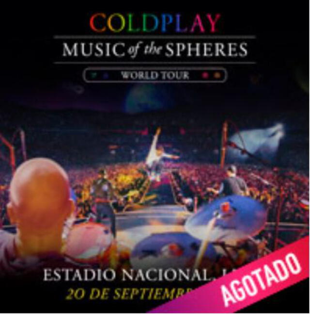 Coldplay se presentará en Lima el 20 de setiembre. Foto: captura de Teleticket