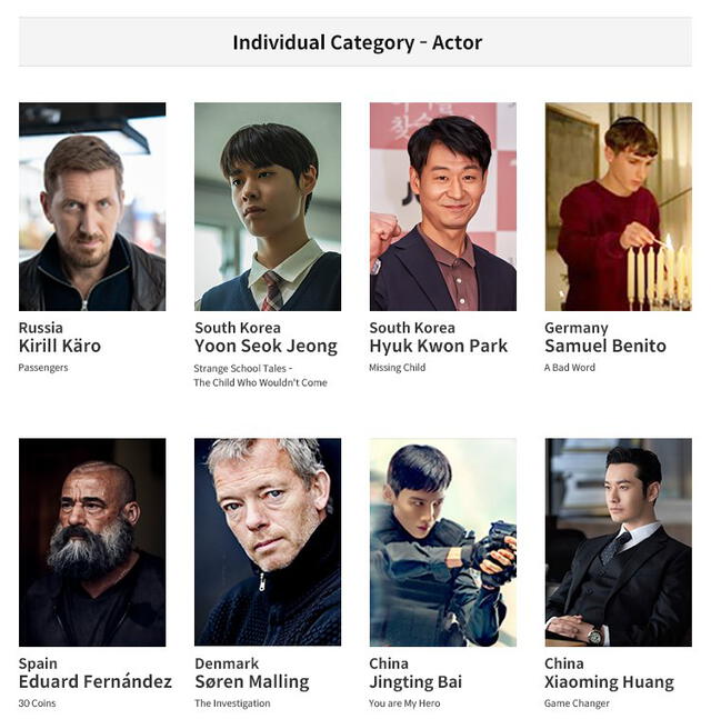 Seoul International Drama Awards: actores nominados. Foto: SDA