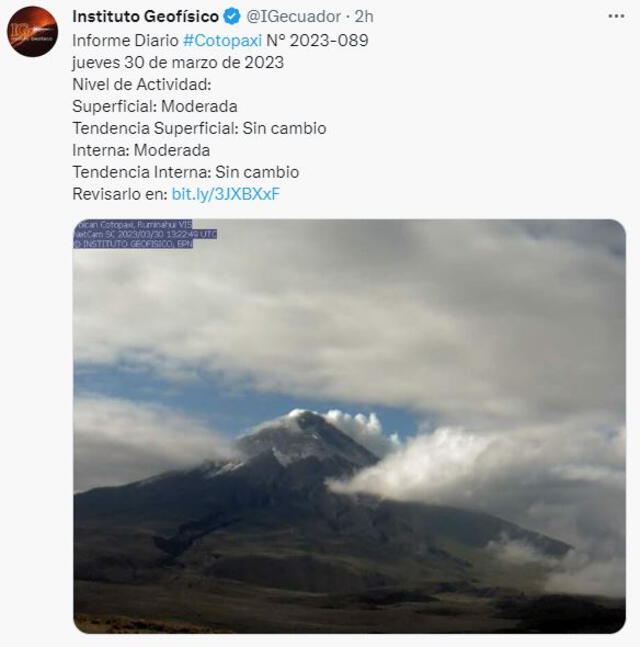 Volcán Cotopaxi 30 de marzo de 2023