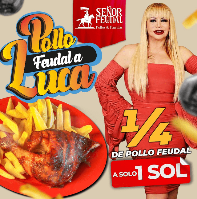 Susy Díaz ofreció pollo a la brasa a un sol. Foto: Instagram   