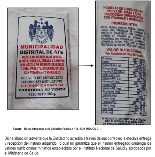 La Contraloría advierte que no se garantiza la entrega efectiva de insumos. Foto: Contraloría    La Contraloría advierte que no se garantiza la entrega efectiva de insumos. Foto: Contraloría