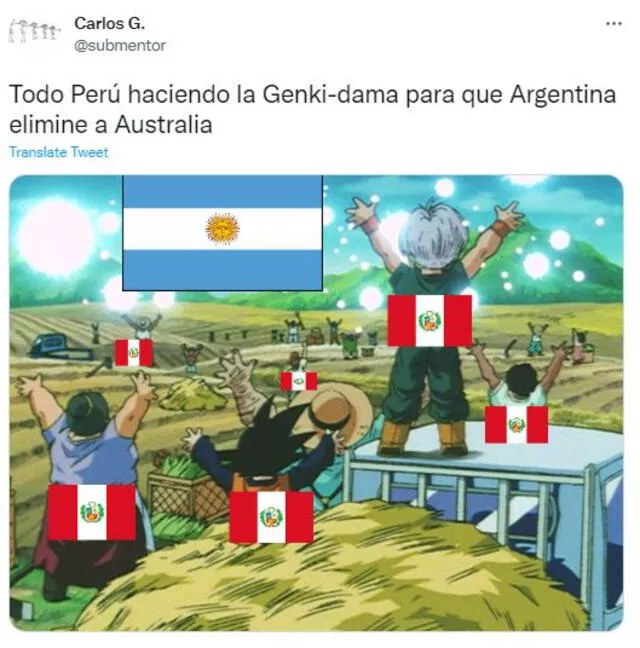 Memes de peruanos sobre el Argentina vs. Australia. Foto: Twitter