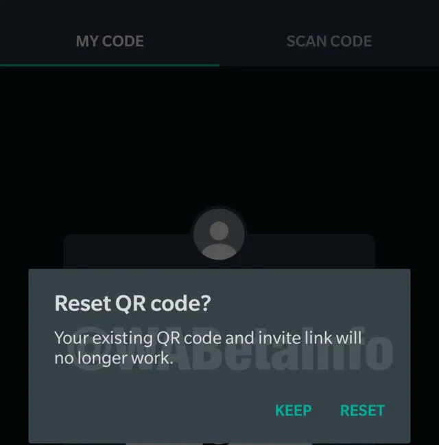 Restablecer código QR en WhatsApp