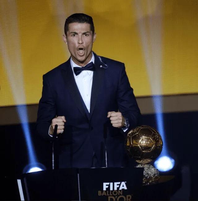 Cristiano Ronaldo ostenta cinco balones de oro. Foto: EFE