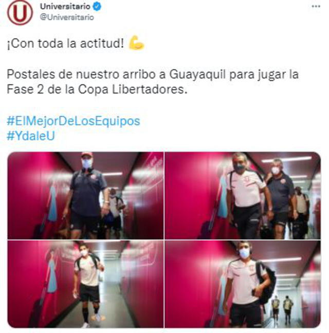 Universitario llegó a Ecuador para medirse ante Barcelona SC