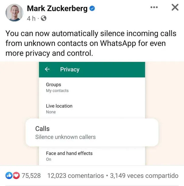 Propietario de Meta anuncia nueva incorporación de la app. Foto: Mark Zuckerberg   