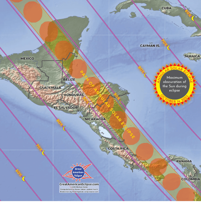 Zonas dónde se verá el eclipse en Nicaragua