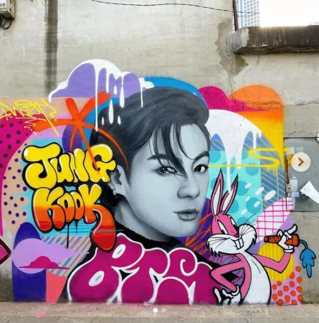 Mural de Jungkook de BTS. Foto: Instagram