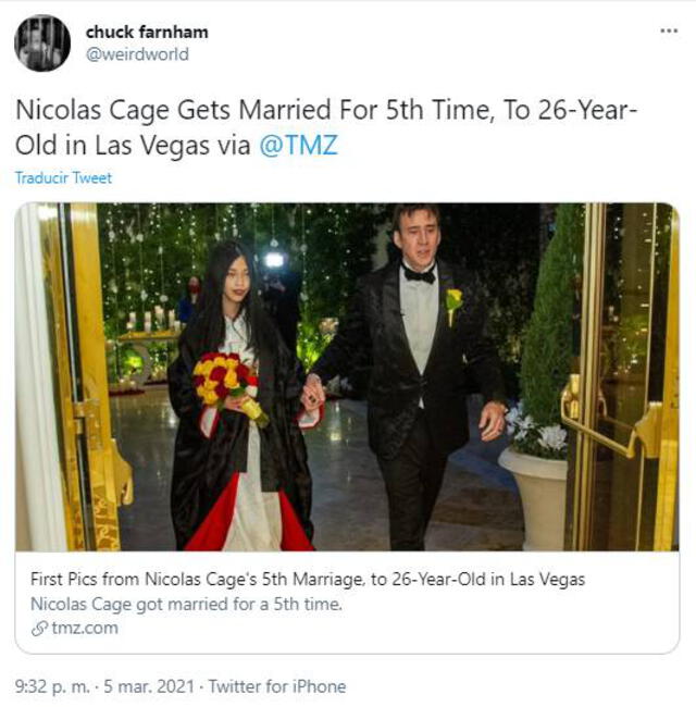 Nicolas Cage se casó con Riko Shibata en Las Vegas