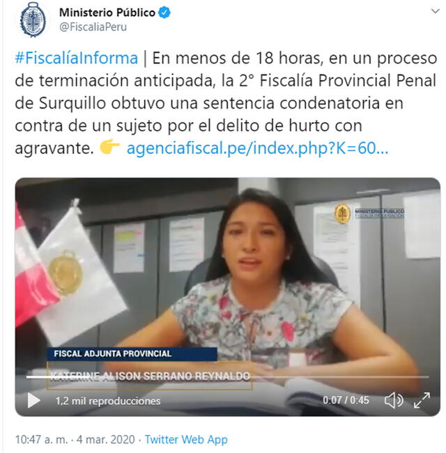 Fiscalía Perú en Twitter.