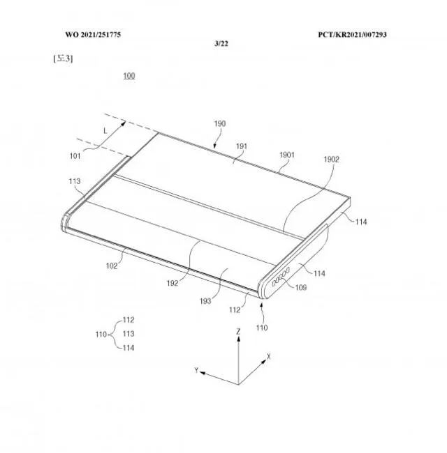 Diseño del teléfono plegable de Samsung