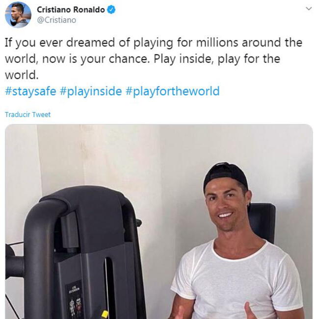 Cristiano Ronaldo pasa cuarentena en su casa.