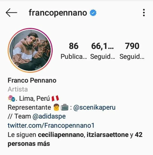 18.12.2019 | Franco Pennano es verificado en Instagram. Foto: captura Instagram