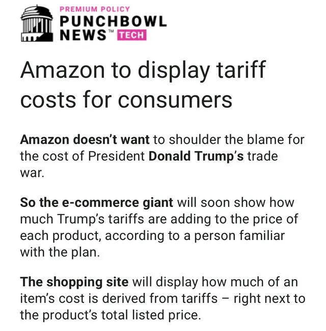Amazon’s tariff price display plan, though never implemented, ignited political tensions and raised critical questions about transparency in global trade and corporate responsibility. Photo: X Amazon’s tariff price display plan, though never implemented, ignited political tensions and raised critical questions about transparency in global trade and corporate responsibility. Photo: X