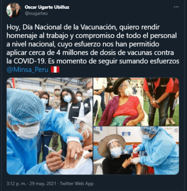 Ministro de Salud celebra Día de la Vacunación. Foto: captura/Twitter