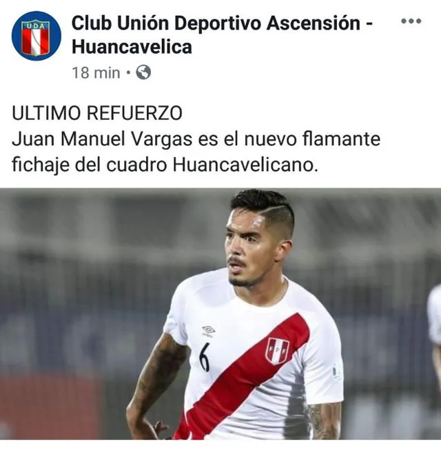 Juan Manuel Vargas fue vinculado a club de la Copa Perú.