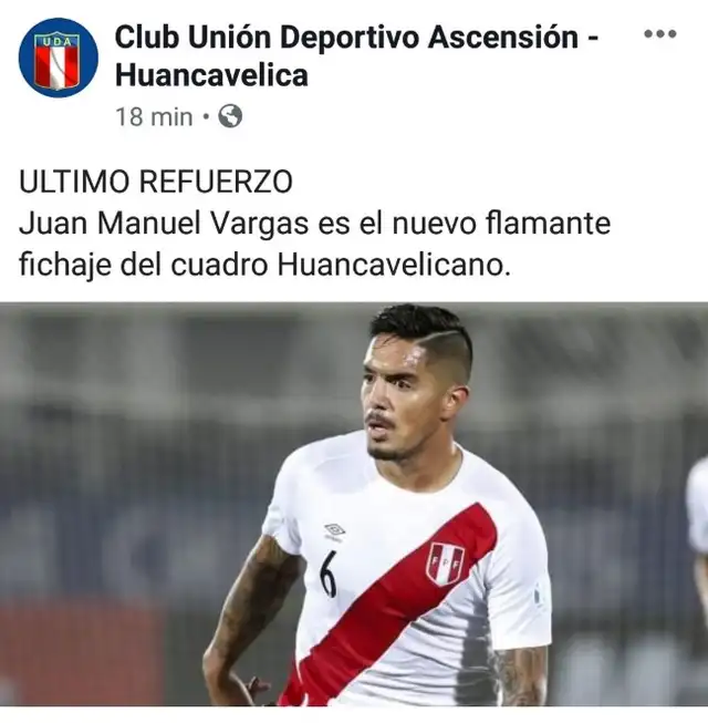 Juan Manuel Vargas fue vinculado a club de la Copa Perú. Juan Manuel Vargas fue vinculado a club de la Copa Perú.