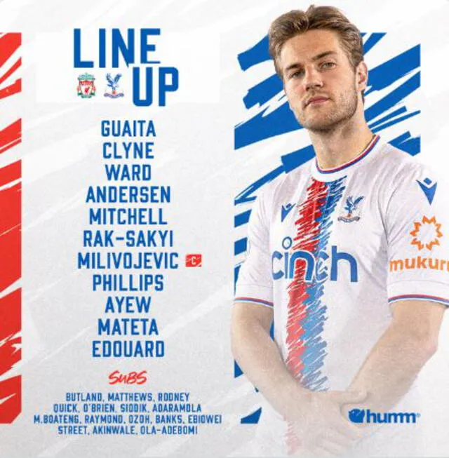 Alineación confirmada Crystal Palace