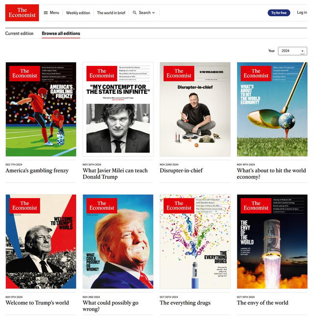 <em> Portadas difundidas por The Economist. Foto: captura de Google</em>   