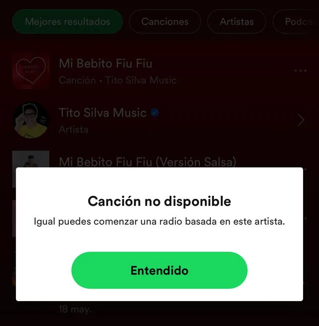 Eliminan "Mi bebito fiu fiu" de la plataforma de Spotify de Tito Silva