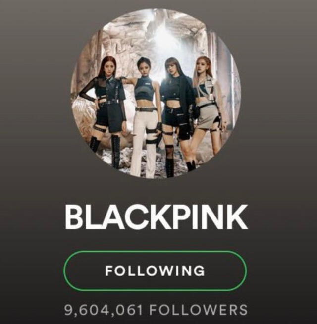 BLACKPINK superó los 9.6 millones de seguidores en Spotify.