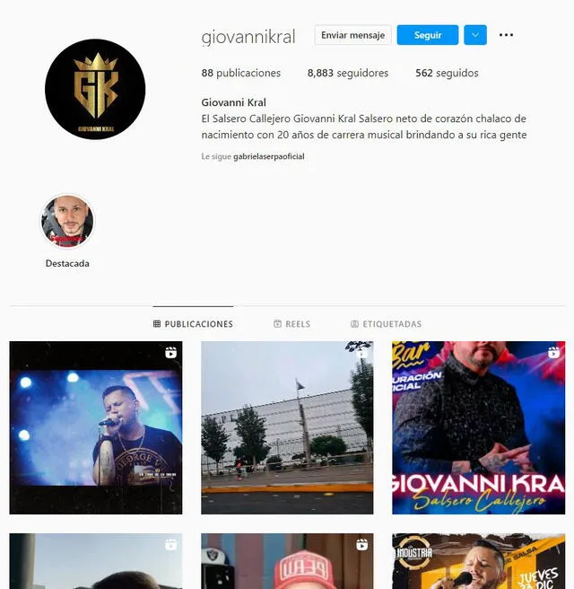 Giovanni Kral en Instagram.