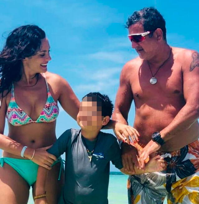 Connie Chaparro, Sergio Galliani y su hijo  Foto: Instagram