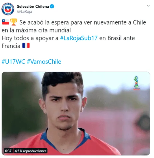 Chile debuta en el Mundial Sub-17 enfrentándose a Francia