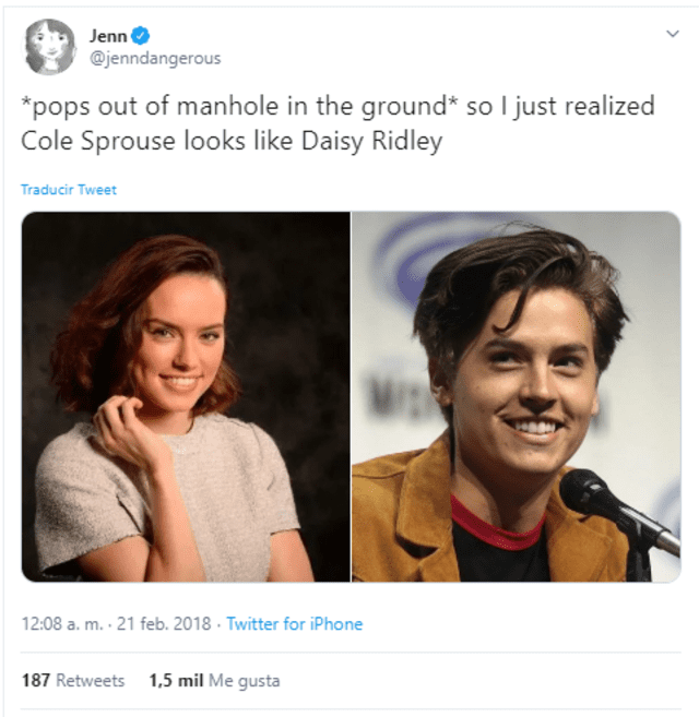 Dylan y Cole Sprouse son comparados con Daisy Ridley