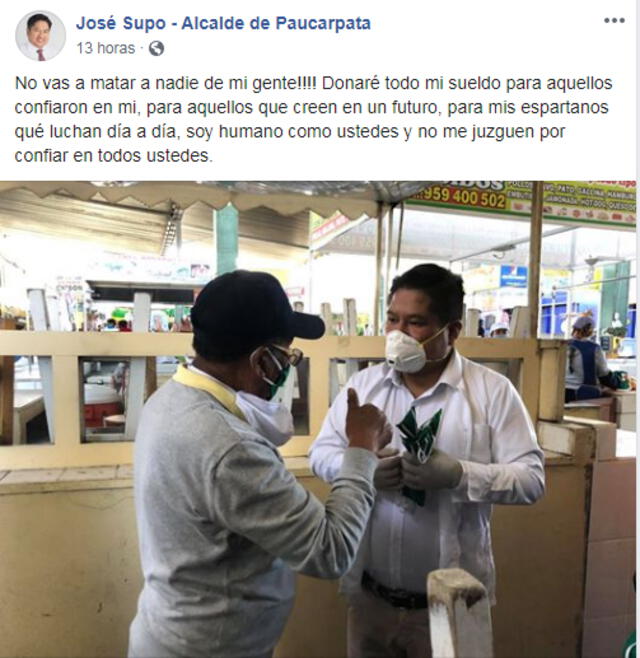 Publicación alcalde de Paucarpata.