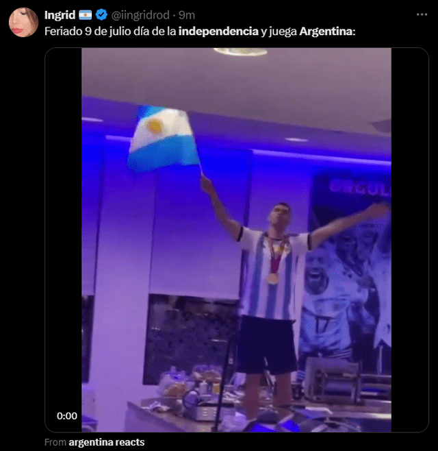 El 'Dibu' Martinez fue parte de los memes y celebraciones por el Día de la independencia. Foto: Captura/X.    