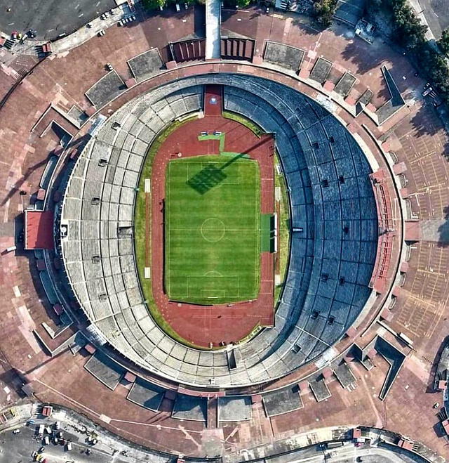 Vista desde arriba del Estadio Olímpico Universitario