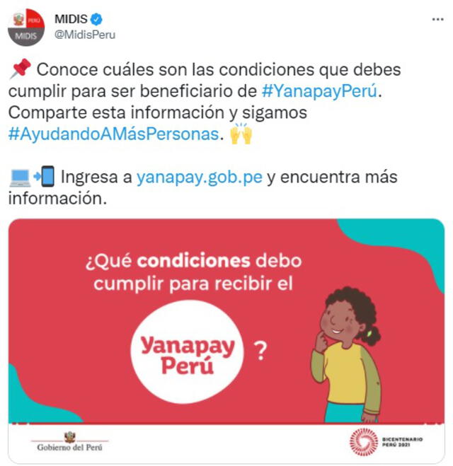 Bono Yanapay página web bono 350