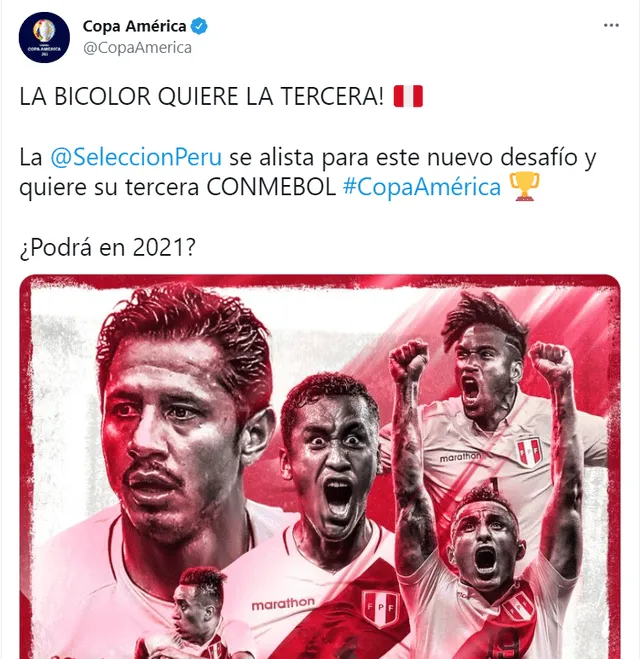 Perú quedó subcampeón de la Copa América 2019. Foto: captura Twitter