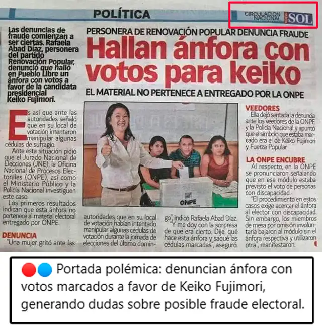 En redes hicieron pasar la denuncia de la mujer, publicada en el diario Nuevo Sol, como un hecho actual. Foto: Facebook  
