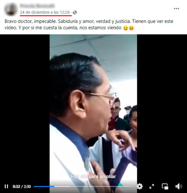 Video en el que un presunto médico de Ecuador emite afirmaciones falsas sobre la vacuna contra la COVID-19. FOTO: Captura de Facebook.