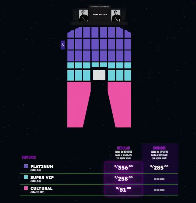 Precios para el concierto de Tony Succar. Foto: Instagram Precios para el concierto de Tony Succar. Foto: Instagram