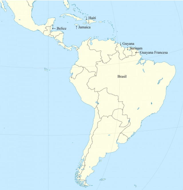  Brasil, las Guyanas, Belice, Haití y Jamaica son algunos de los países no hispanohablantes de Latinoamérica. Foto: civilizacion-hispanoamericana   