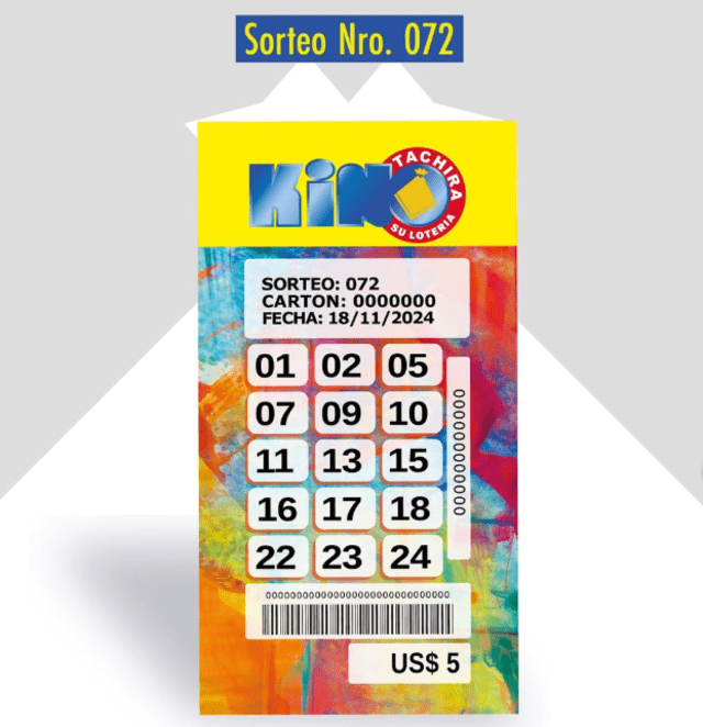 Estos son los resultados del lunes 18 de noviembre de 2024. Foto: Kino Táchira