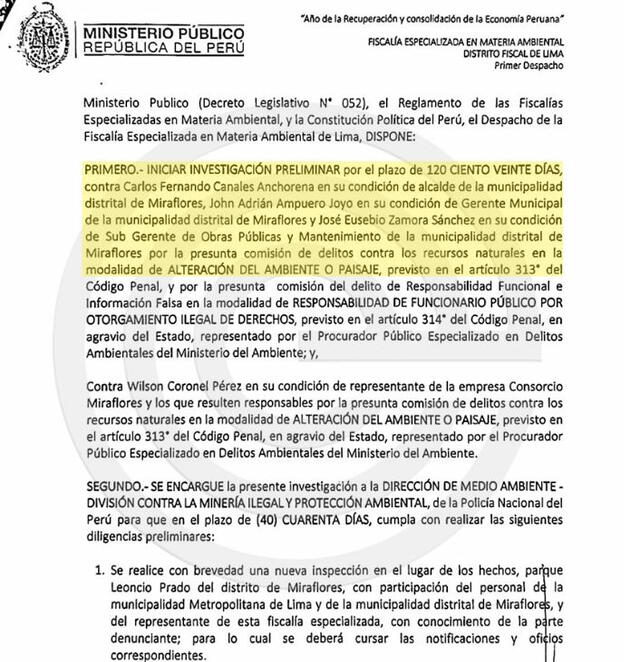 Fiscalía investiga al alcalde de Miraflores por presuntos delitos ambientales. Foto: Epicentro.   