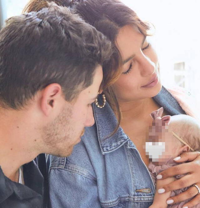 Nick Jonas, Priyanka Chopra y su bebé. Foto: Instagram