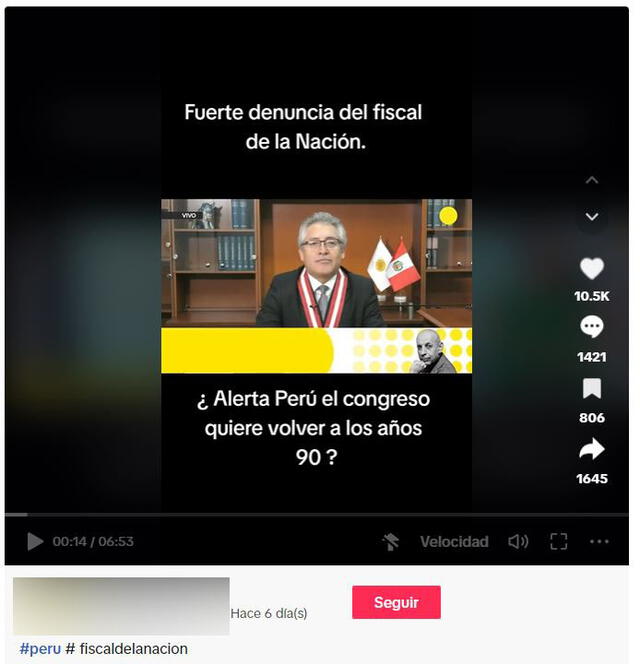 Pronunciamiento de Juan Carlos Villena circula sin contexto en las plataformas digitales. Foto: captura en TikTok.   