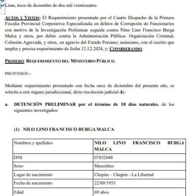  Pedido de detención preliminar.   