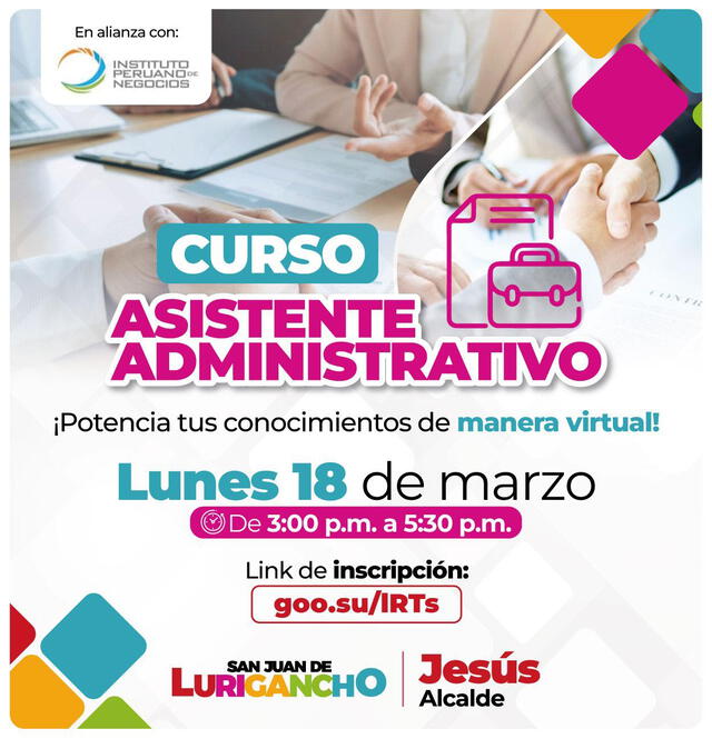 Cursos gratuitos del Instituto Peruano de Negocios. Foto: Municipalidad de San Juan de Lurigancho   