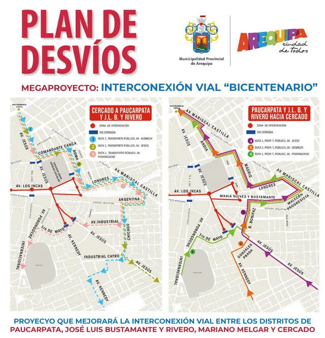 Arequipa: anuncian pruebas en vacío para obra de interconexión vial Bicentenario