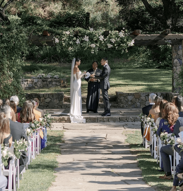 Christian Meier y Andrea Bosio se casaron en San Diego, California. Foto: revista ¡HOLA!/Dana Ferraro   