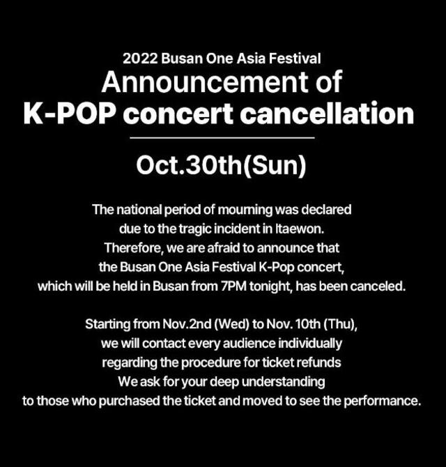 Cancelan festival de k-pop por tragedia de Itaewon