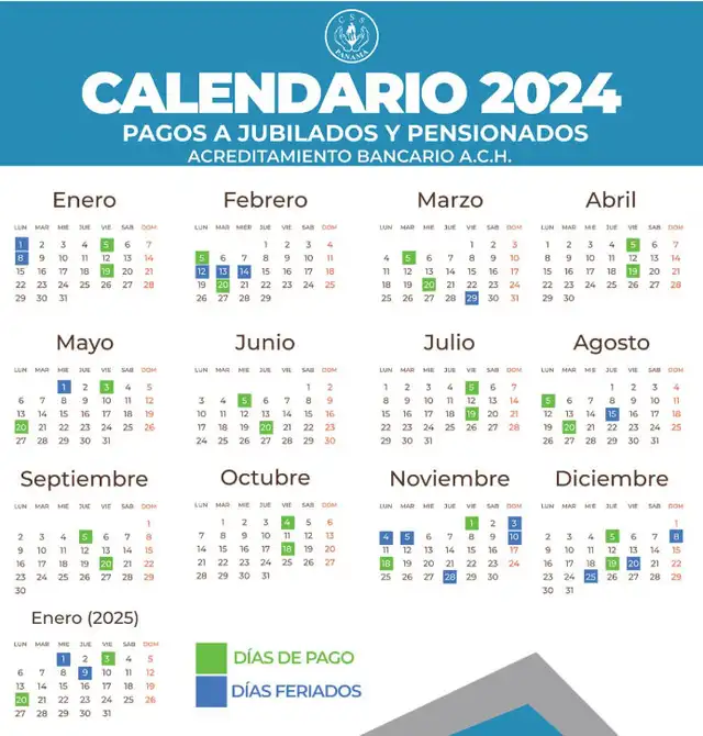 Calendario de pagos 2024 de la CSS por acreditamiento bancario ACH. Foto: CSS 