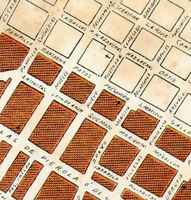  Mapa de antiguas calles de Lima. Foto: Lima una Historia.   