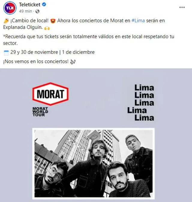 Morat en Lima: concierto cambia de locación por “motivos externos”, ya no será en Arena Perú